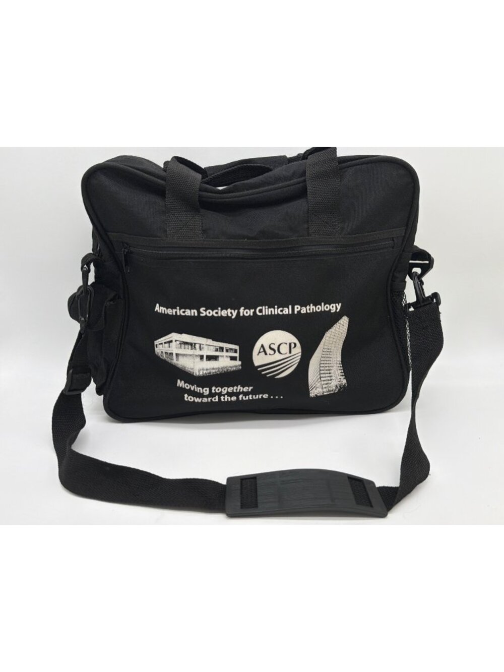 American Society For Clinical Pathology Black Messenger Bag With Adjustable Stra